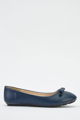 Download Faux Leather Mock Croc Shoes - Navy - Just £5