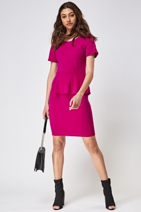 Short Sleeve Peplum Dress