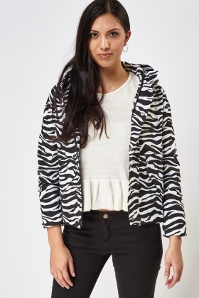 zebra print denim jacket