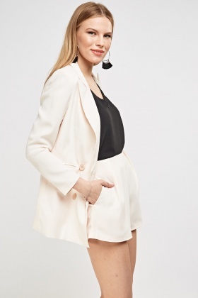 blazer and shorts set white