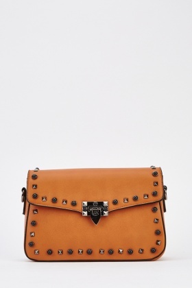 Stud Detail Clasp Front Body Bag
