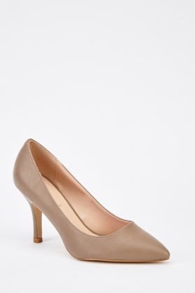 Court Faux Leather Heels