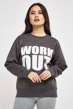Work Out Logo Print Sweatshirt
