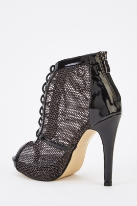 mesh lace heels