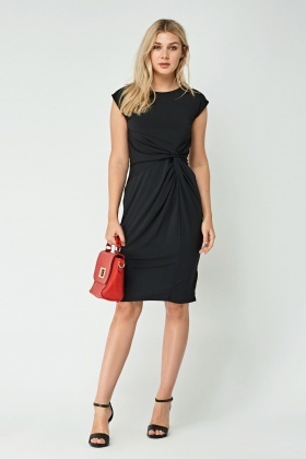 Knotted Front Midi Dress
