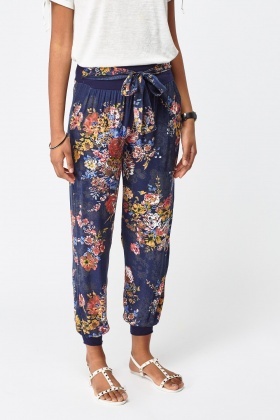 high waisted floral trousers