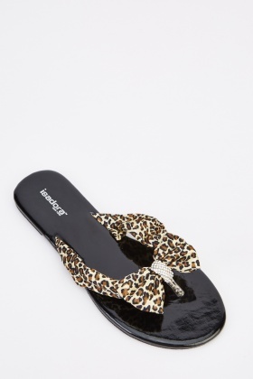 leopard print flip flops