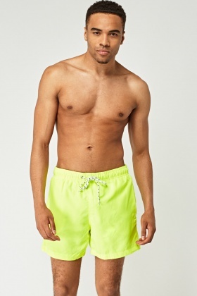 mens neon orange swim trunks