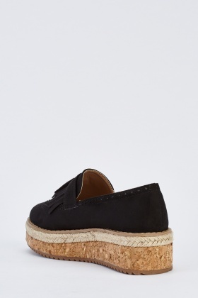 suede wedge loafers