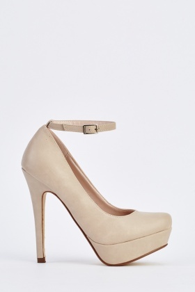 cream court heels