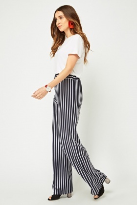 striped trousers wide leg