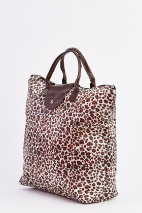 leopard print shopper bag