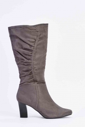 below the knee suede boots