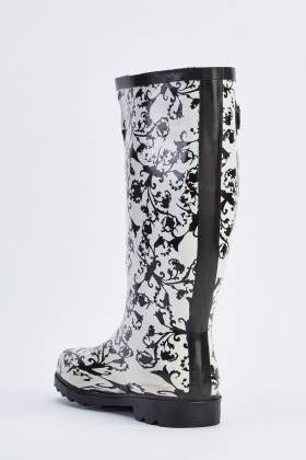 printed wellington boots