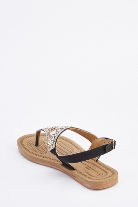 embellished flip flop sandals