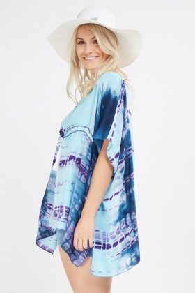 tie dye beach cover up dress