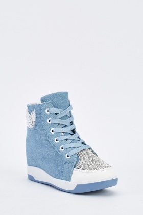 blue wedge trainers