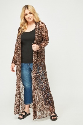 leopard maxi kimono