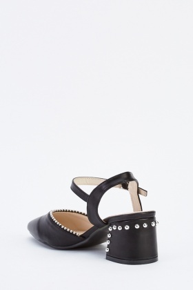 Studded Mid Heel Court Shoes - Just $6
