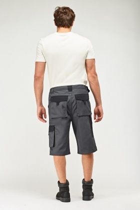 mens grey work shorts