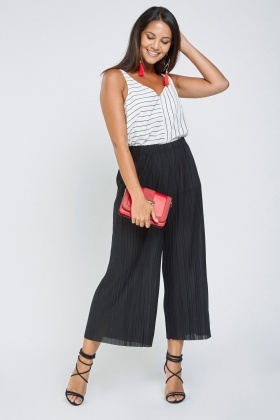 Wide Leg Pleated Culottes on Sale, 53% OFF | www.emanagreen.com