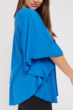 blue batwing top