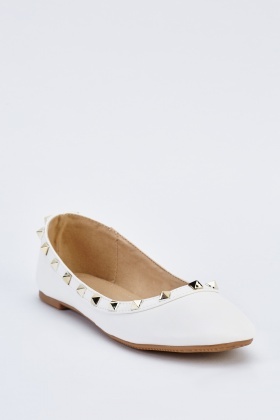 studded pointed toe flats