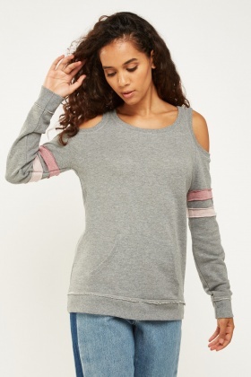 sweatshirt with cut out shoulders