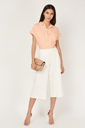 white culotte trousers