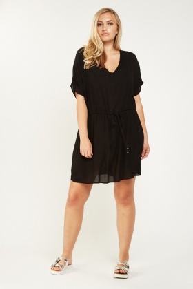 black sheer cover up dress