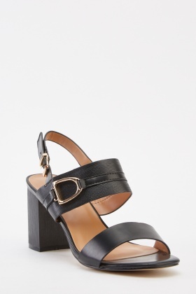 double strap block heels