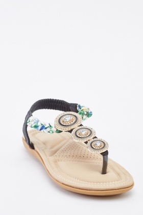 embellished flip flop sandals