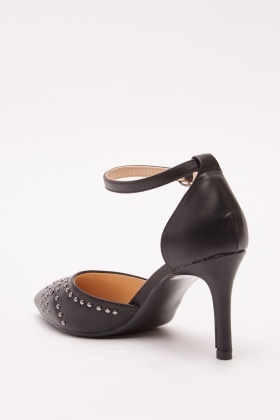 studded court heels