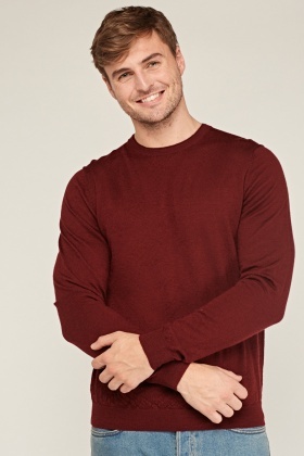 burgundy crew neck jumper