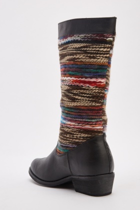 Multi Coloured Knitted Boots - Just $6