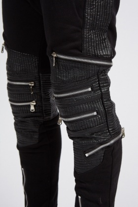 biker joggers with zippers