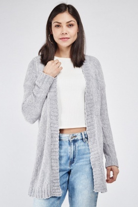 chenille grey cardigan