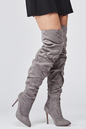 ruched over the knee boots