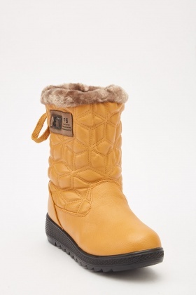 faux leather snow boots