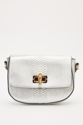 mock croc cross body bag