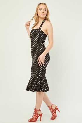 polka dot peplum dress