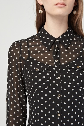 dotted shirt dress