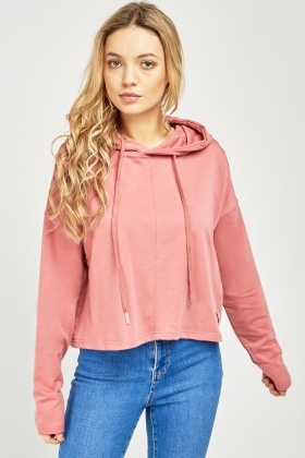 drawstring neck sweatshirt