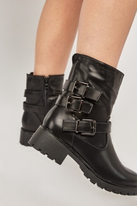 heeled biker boots