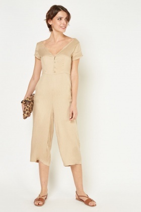 beige culotte jumpsuit