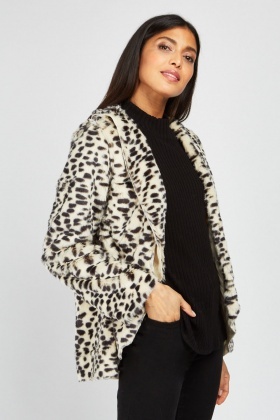 Cheetah Print Faux Fur Jacket - Just $6