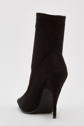 Suedette Pencil Heel Ankle Boots - Just $6