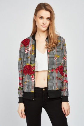 checkered zip up jacket