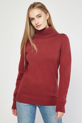 knitted polo neck jumper