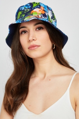 tropical print hat